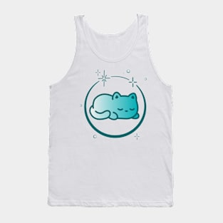 Cute Cat Kitten Kitty in Space Galaxy Tank Top